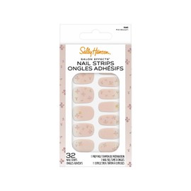 Sally Hansen Salon Effects Nail Strips | No UV Light Needed, No Dry Time, Long-Lasting, Non-Damaging | 32 Nail Strips, 1 Cuticle Stick, Nail File, Prep Pad | Pink Blossom