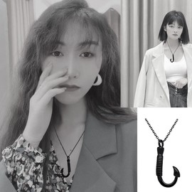 Mzztino 3pcs Fish Hook Cremation Urn Necklace Ashes Keepsake Stainless Steel Urn Memorial Jewelry