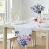 Newbridge Lilac Hydrangeas Embroidered Table Runner, Wrinkle Free, Stain Resistant