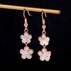 CiNily Opal Dangle Drop Earrings Hypoallergenic Rose Gold Plated Flower
