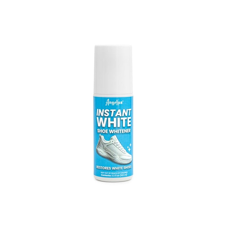 Angelus Instant Shine Liquid Shoe Polish White 3.3oz | Applicator