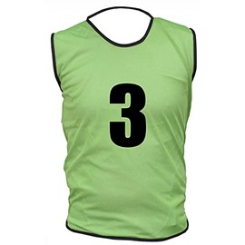 15 MESH BIBS FOOTBALL TRAINING SPORTS BIBS NUMBERED (1-15 OR number of your choice) Front/Back OR Front & Back (Green (Front & Back), Youth (Men's Small-Medium))