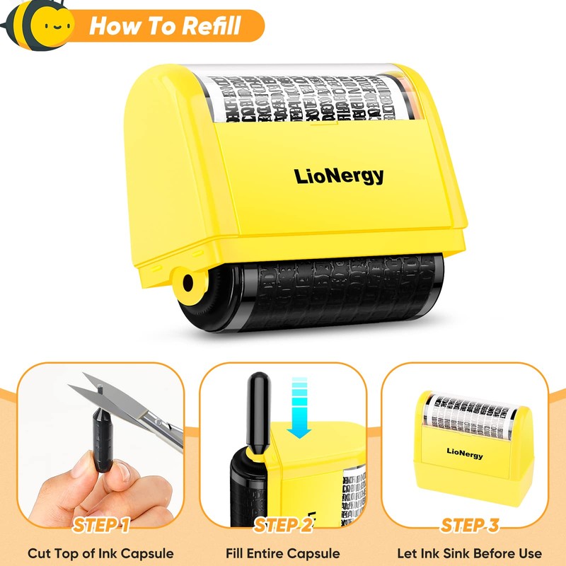 Identity Protection Roller Stamp LioNergy Extra Large 2.0 Inch Roller