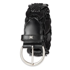Sam Edelman Women's Linked Woven Braid Belt, Black, X-Large