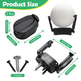 5 Pcs Golf Ball Picker Upper for Putter, Universal Putter Ball Retriever Grabber, Back Saver Golf Ball Pick Up Suction Cup, Foldable Claw Sucker for Putter Grip Golfer (Black)