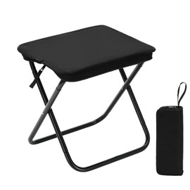 FTINFX Folding Chair [New Model] Lightweight 13.1 oz (370 g), Outdoor Chair, Compact, Aluminum Alloy, Folding Chair, Small, Portable Chair, Portable (1, Black)