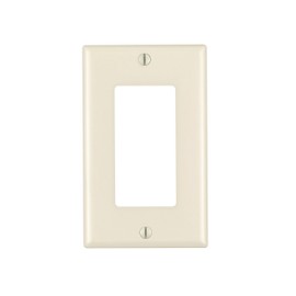 Leviton 80401-TMP 1-Gang, Decora/GFCI Device Wallplate, Standard Size, Thermoset, Device Mount, 10-Pack, Light Almond