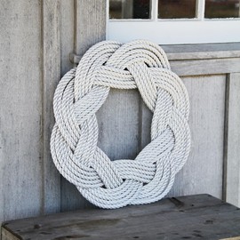Lobster Rope Sailor Knot Wreath - Soft Gray