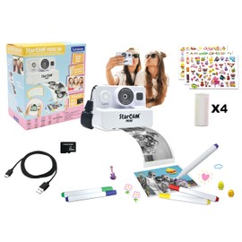 Lexibook DJ160, StarCAM Print HD, Camera with Instant Printer, Photo, Video, Selfie, Music and Gaming Functions, Adjustment Kit and 32GB SD Card Included, White, One Size