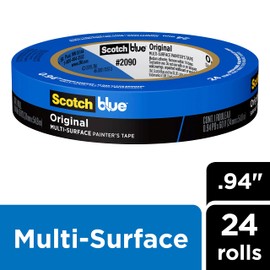 ScotchBlue Original Multi-Surface Painters Tape, 1 Inch Wide (0.94 in. x 60 Yds), 24 Rolls, Blue Paint Tape Protects Surfaces and Removes Easily, Masking Tape for Indoor and Outdoor Use (2090-24EC)