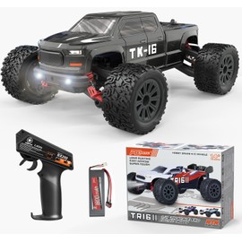 STREETSTAR 1/16 Scale All Terrain RC Car, 40KPH High Speed 4WD Electric Vehicle with 2.4 GHz Remote Control, Waterproof, 1800mAh Li-Po, 30+ Min Playtime - TK-16 Black