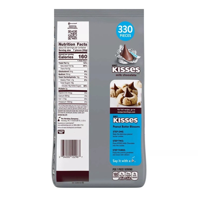 Hershey's Kisses, Milk Chocolate, Candy 330 ct