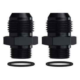 VehiMata Metric M12x1.5mm to 6AN Male Flare O-ring Straight Fitting Adapter Aluminum Black 2PCS