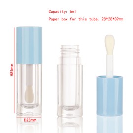 COSIDEA 14pcs Empty Blue 6ml big doe foot wand lip gloss tubes Round Chunky lipgloss tubes containers wholesale with thick large brush