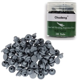 13mm Vial Rubber Stoppers (100 Count) Mushroom Self Healing Injection Ports Solid Seal, for Glass Vial and Liquid Culture Jars, Can Be Sterilized by Steam and Repeated Used