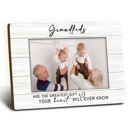 Foyoulame Grandkids Photo Frames 4x6, Grandchildren Wooden Picture Frame, Grandma Grandpa Picture Frame, Gifts For New Grandparents, Grandparents Decorative Photo Picture Frames for Table Desk Decor