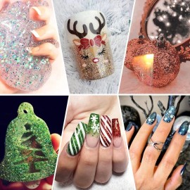 Estanoite Lentejuelas Holográficas Con Purpurina Gruesas, 12 Colores M