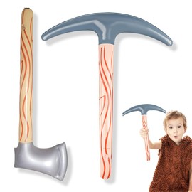 KEQAR Inflatable Pickaxe Toy Decoration, Pack of 2 Simulation Pickaxe Model, Children's Tool Simulation Pickaxe Model, Inflatable Pick Props for Children's Theatre Performances