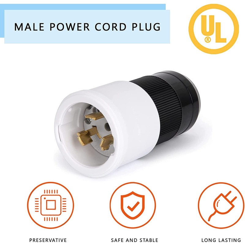 50 Amp Twist Lock Plug,50 Amp Generator Plug Male,125/250 VAC