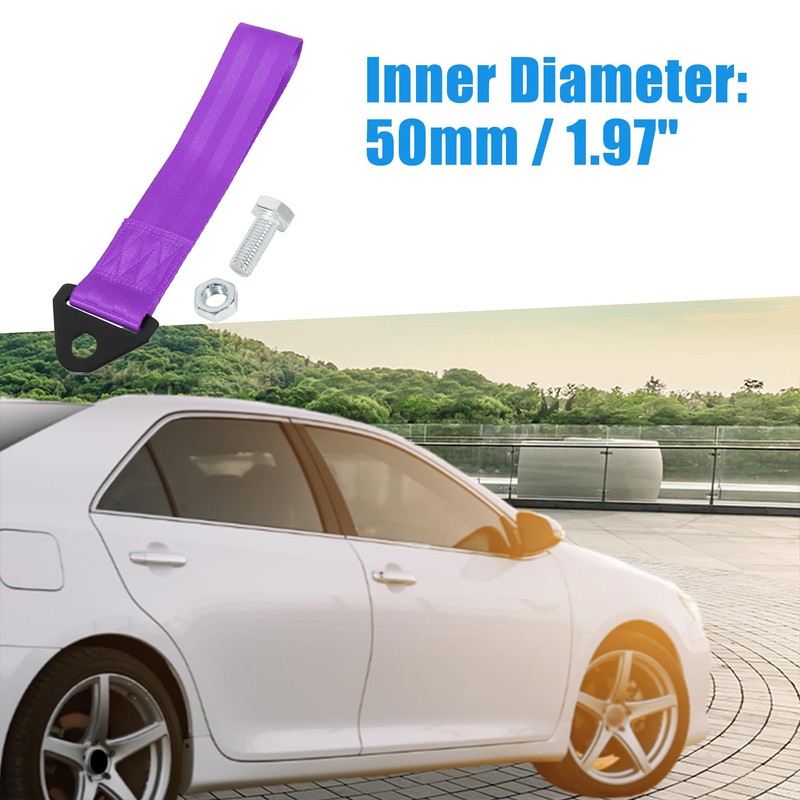 A ABSOPRO Car Tow Towing Hook Bumper Trailer Belt Strap