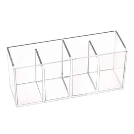 (제이큐)투명 아크릴 연필꽂이 일자연결 4칸 (JQ) Transparent Acrylic Pencil Holder Straight Connector 4 Compartments