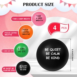 Ceenna 4 Pcs Motivational Stress Balls for Adults 2.5 Inch Stress Relief Balls with Inspirational Quotes for Encouraging Motivating Hand Exercise Anxiety Anger Tension Fidget Manage (Multi Colors)