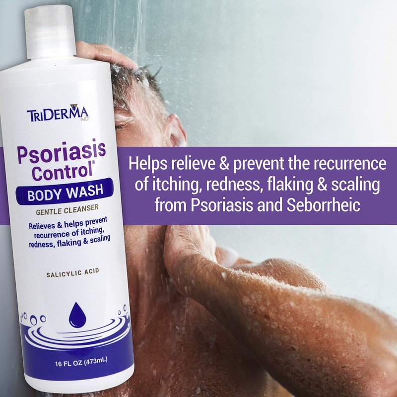 TriDerma Psoriasis Control Body Wash - Gentle 2% Salicylic Acid
