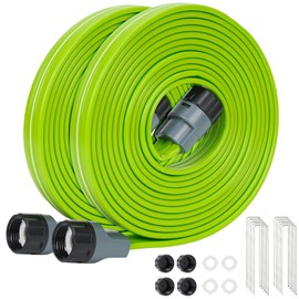 KOBAZ Sprinkler Soaker Hose 15FT 2Pack with Holes, Garden Watering Hose with Stakes, Drip Hose Sprinkler, Efficient Saving Water for Lawn Garden and Yard, Leakproof