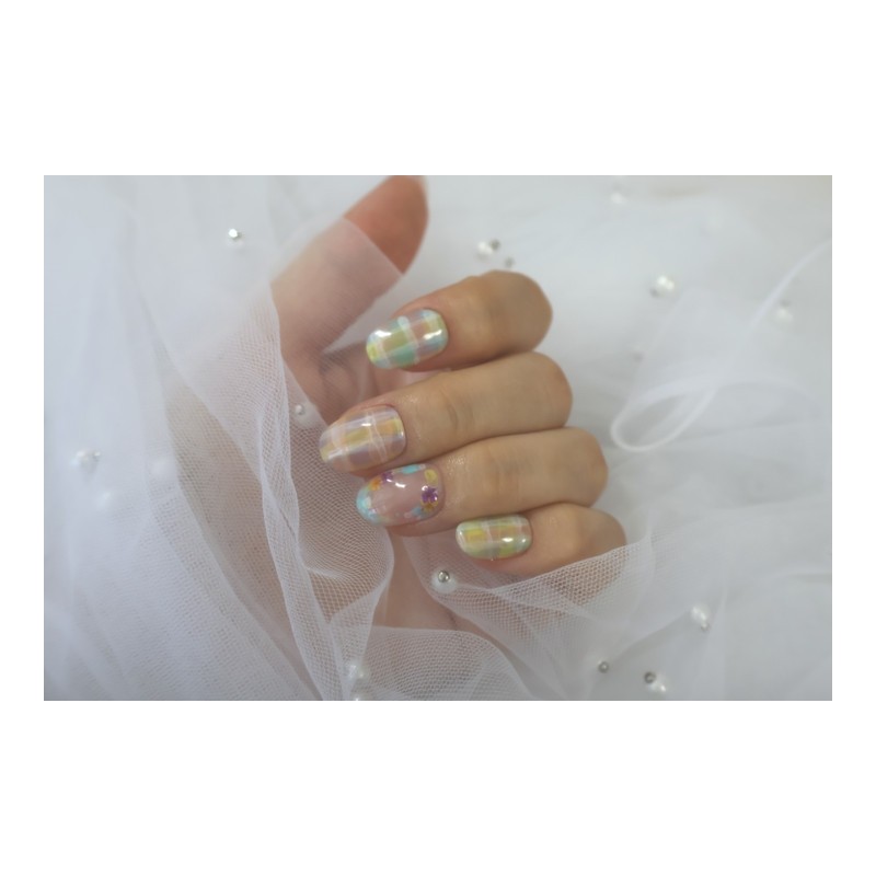 Handmade nails - Salpi Flower Garden - Short square /