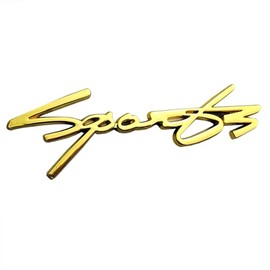 OnlyYou.X New Sport Emblem Art Sport Badge 3D Decal Conjoined Sticker Fit for Universal Pickup and Car 1 Pieces Metal Gold