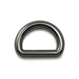 Ganzoo Set of 5 D-rings made of stainless nickel steel without weld seam 3 cm x 2.3 cm for dogs, cat collars, cords etc. Colour: Black, Size: M - Brand, Metal