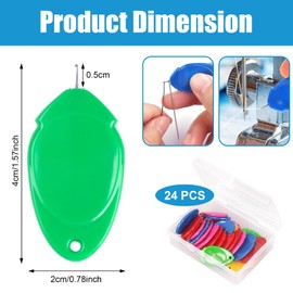 Sewing Needle Threader, 24 Pcs Plastic Wire Hook Sewing Needle Threader, Needle Eye Threader Tool for Sewing Crafting