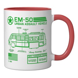 EM-50 Urban Assault Vehicle (1981) Ceramic Mug, Red/White