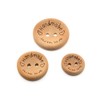 30 x Mixed Sized Wooden Handmade with Love Buttons -