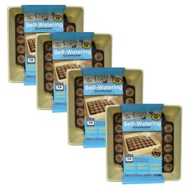 Jiffy Self-Watering Seed Starting Greenhouse with 34 36mm Peat Pellets, 4 Pack, 136 Total Pellets