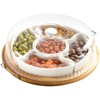 yarlung Ceramic Divided Serving Dishes Platter with Clear Lid, 11