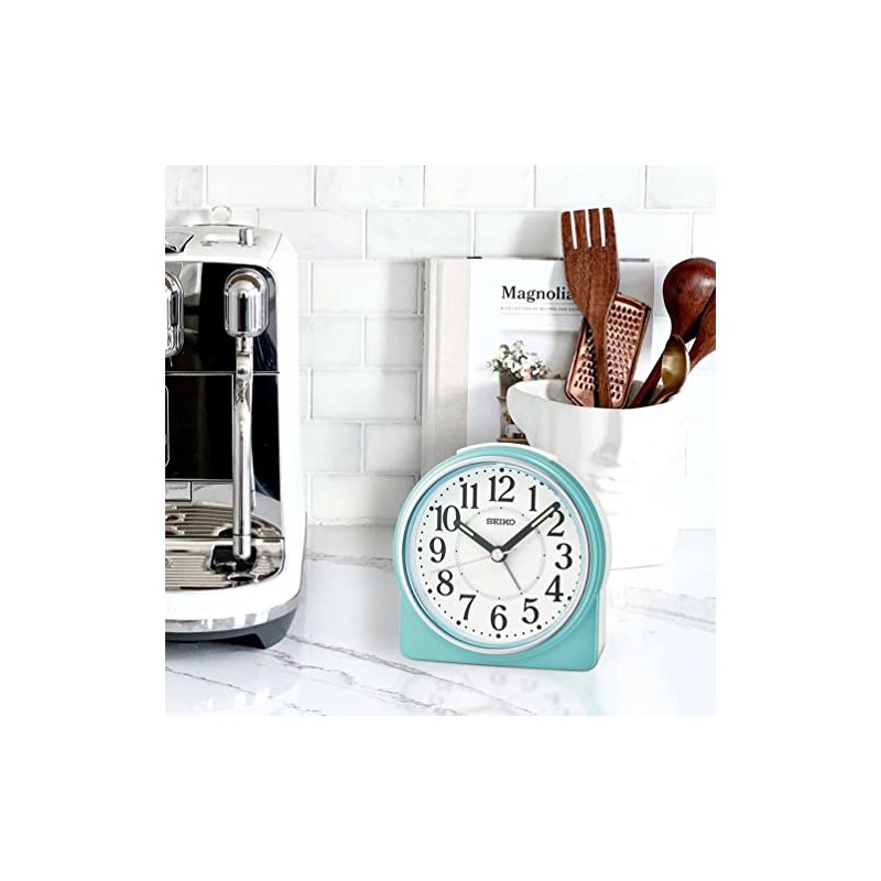 Seiko Marui Bedside Alarm Clock, Metallic Blue