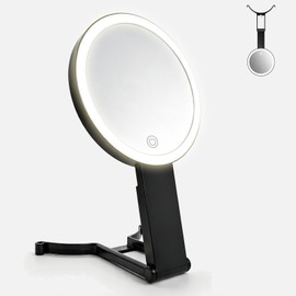 Travel Makeup Mirror with Light, 1X/40X Double Sided Magnifying Mirror