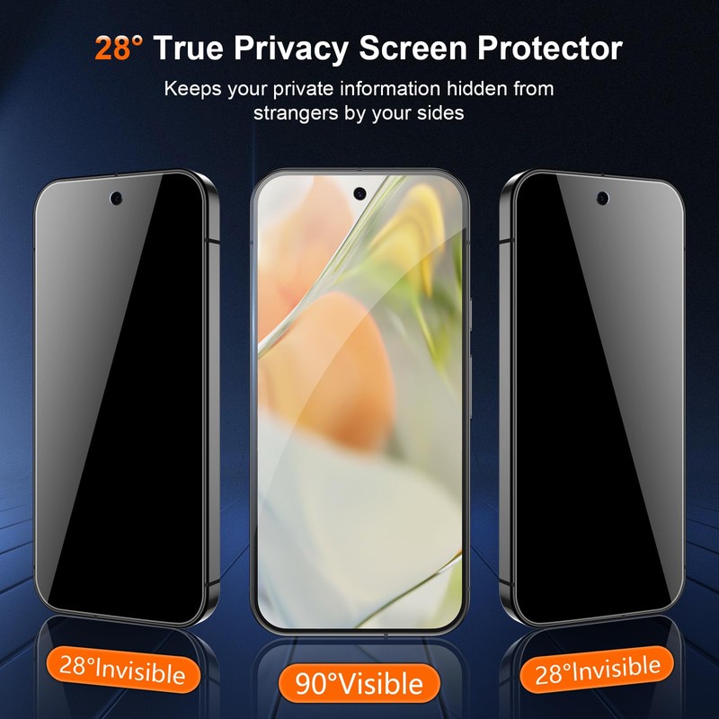 JEHOO [2 Pack] Pixel 9 Privacy Screen Protector Flexible TPU,