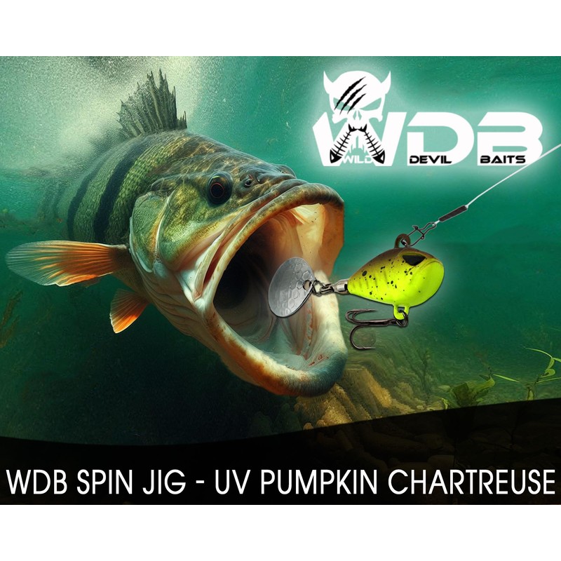 Wild Devil Baits Multi Tail Spin Jig Lead Head Spinner