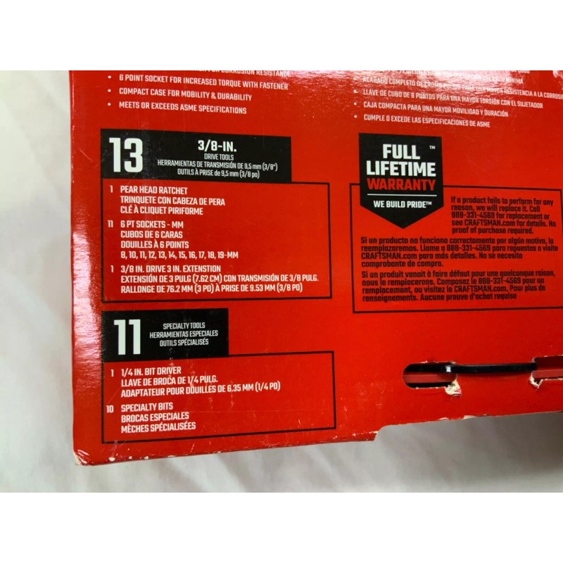 CRAFTSMAN SOCKET SET NANO METRIC 3/8 DRIVE 24 PC SET