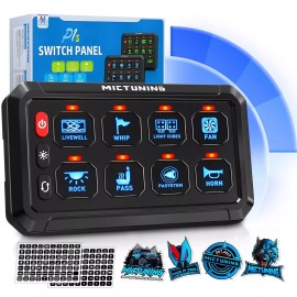 MICTUNING LED Touch Switch Panel 8 Gang Car Marine Boat Power Button Control Box