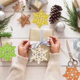 Wooden Snowflake Ornaments to Paint - Christmas Winter Decoration Cutouts Unfinished 24PCS 3.5 Inches, DIY Blank Tree Ornament for Home Snowflakes Crafts Hanging