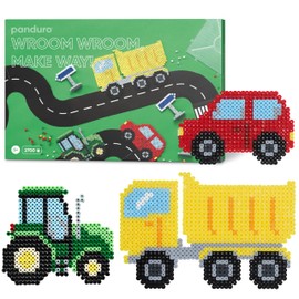 Panduro Rörpärlor Midi Kit Fordons-Tema, 2700 Parlor Diameter 5 mm, 2 Fyrkantiga Parlplattor + väg-stickers