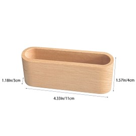 REGELIPPLE Wooden Business Card Holder Business Card Display Holder, Card Organizer for Office Desktop, Business Card Stand for Tabletop (Natural)