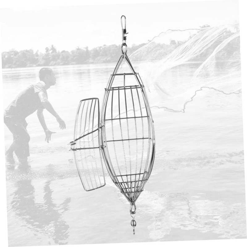 Totority Stainless Steel Olive Shape Fishing Bait Cage Durable Lure