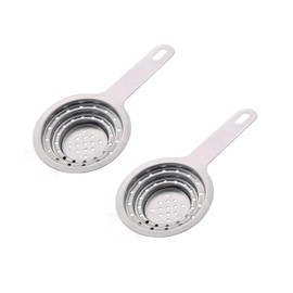 2Pcs Universal Tuna Strainer for Can - Small Colander with Handle Stainless Steel Tuna Can Strainer Press Lid Oil Drainer Remover for Kitchen Vegetable Fruit