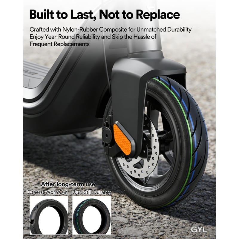 GYL 10x2.30-6.5" Vacuum Tubeless Tire for NIU KQi2 Pro Electric