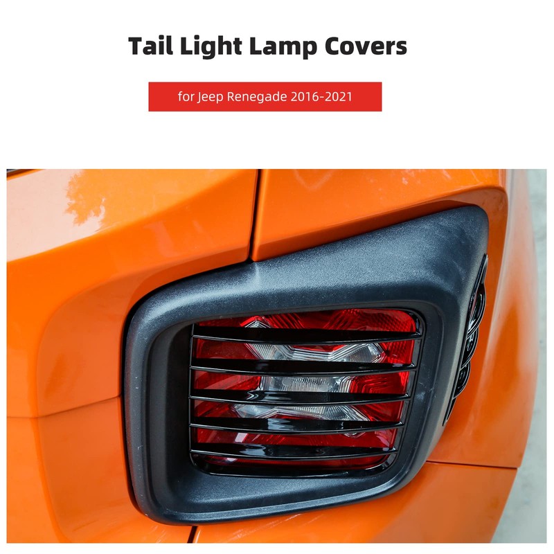 CheroCar for Jeep Renegade Tail Light Lamp Covers Blinds Rear
