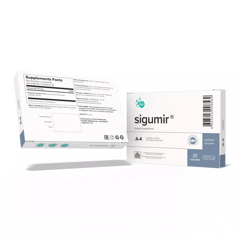 GARMONIA A-4 Sigumir Khavinson Natural Cartilage Peptide Bioregulator 20 capsules